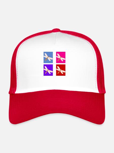 Retro butterfly - Trucker Cap - white/red - Front