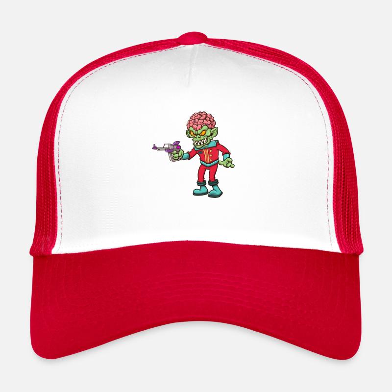 Alien maléfique avec un pistolet spatial Casquette trucker 