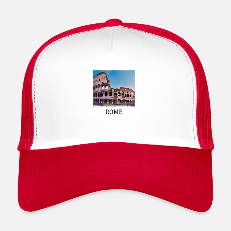Rome - Casquette trucker  - blanc/rouge