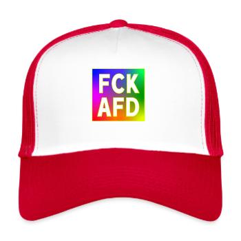 FCK AFD - Trucker Cap - Weiß/Rot - Vorne
