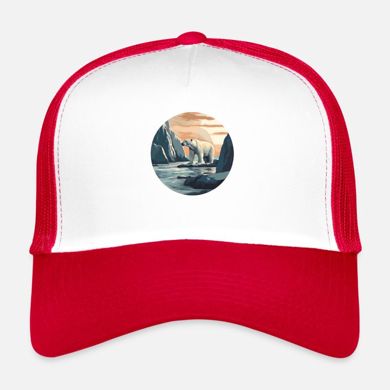 Polar Bear - Trucker Cap - white/red