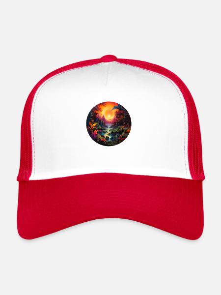 Paradise - Trucker Cap - white/red - Front