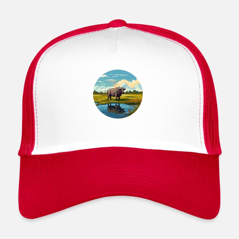 Wasserbüffel - Trucker Cap - Weiß/Rot