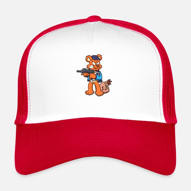 Teddy Bear With Uzi Trucker Cap