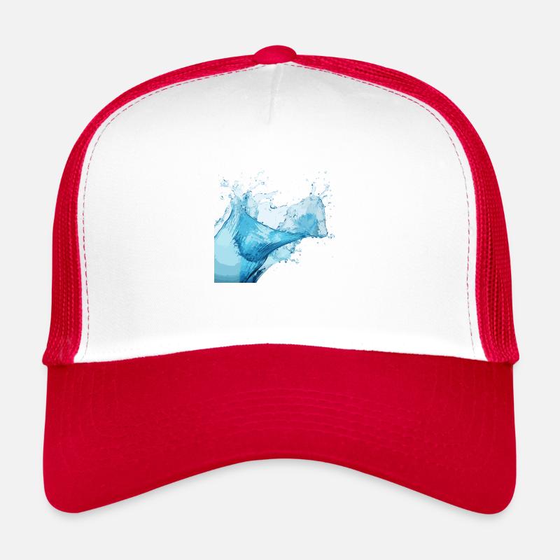 Wasserspritzer! - Trucker Cap - Weiß/Rot