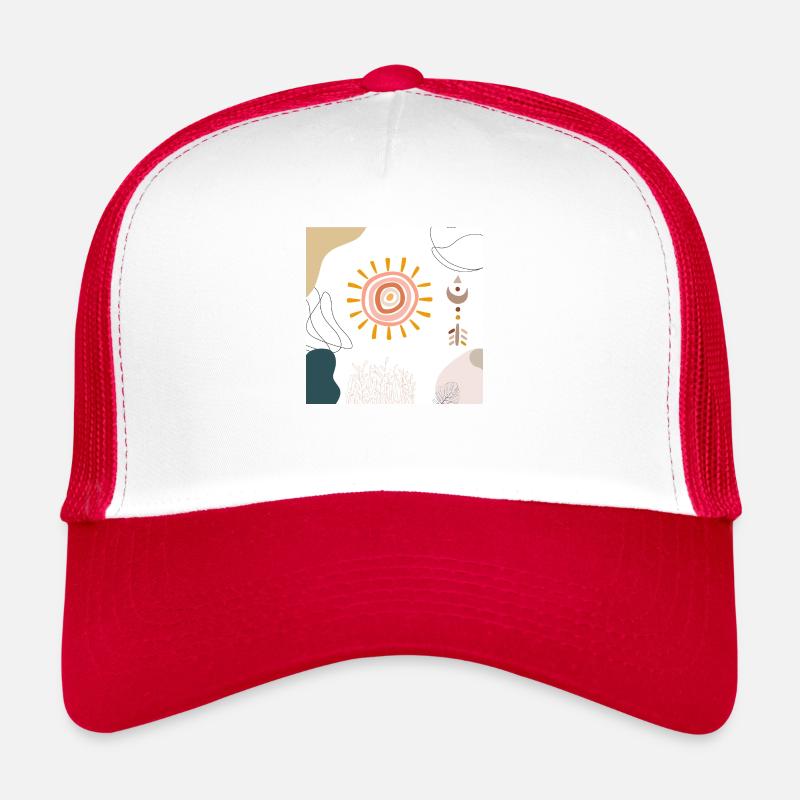 Summer Fern Simple Modern boho art - Trucker Cap - Weiß/Rot