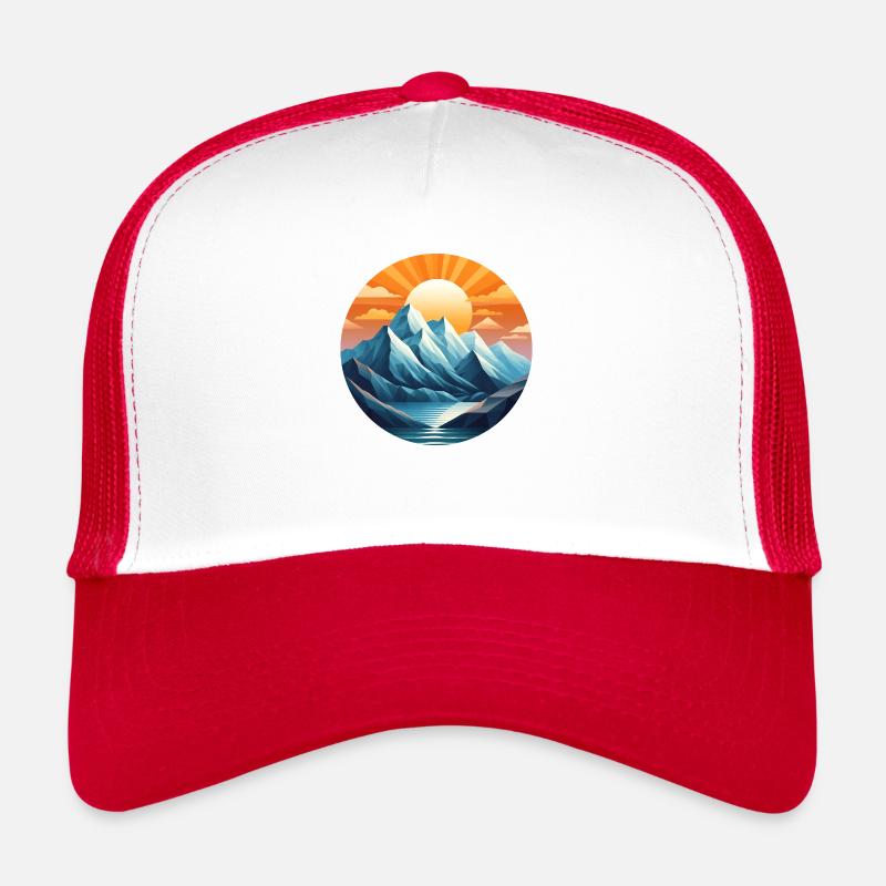 Montagnes et rayons de soleil Casquette trucker 