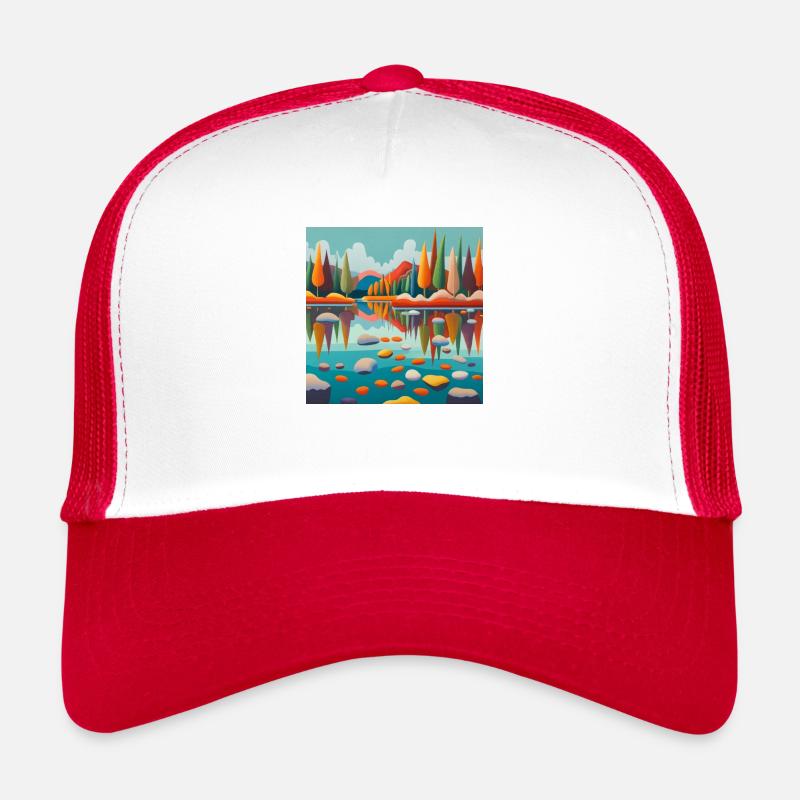 Éclosion Éthérée - Casquette trucker  - blanc/rouge