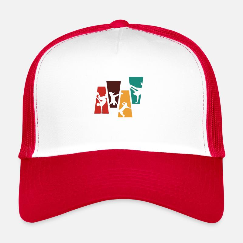 Breakdance rétro vintage-idée cadeau breakdance - Casquette trucker  - blanc/rouge