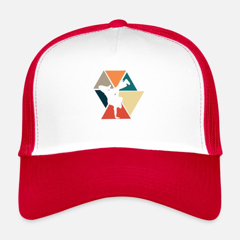 Breakdance rétro vintage-idée cadeau breakdance - Casquette trucker  - blanc/rouge