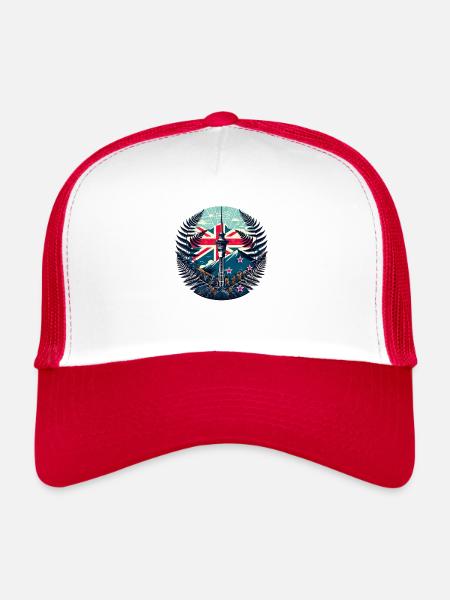 Nouvelle-Zélande Aotearoa Kiwi 15 - Casquette trucker  - blanc/rouge - Devant