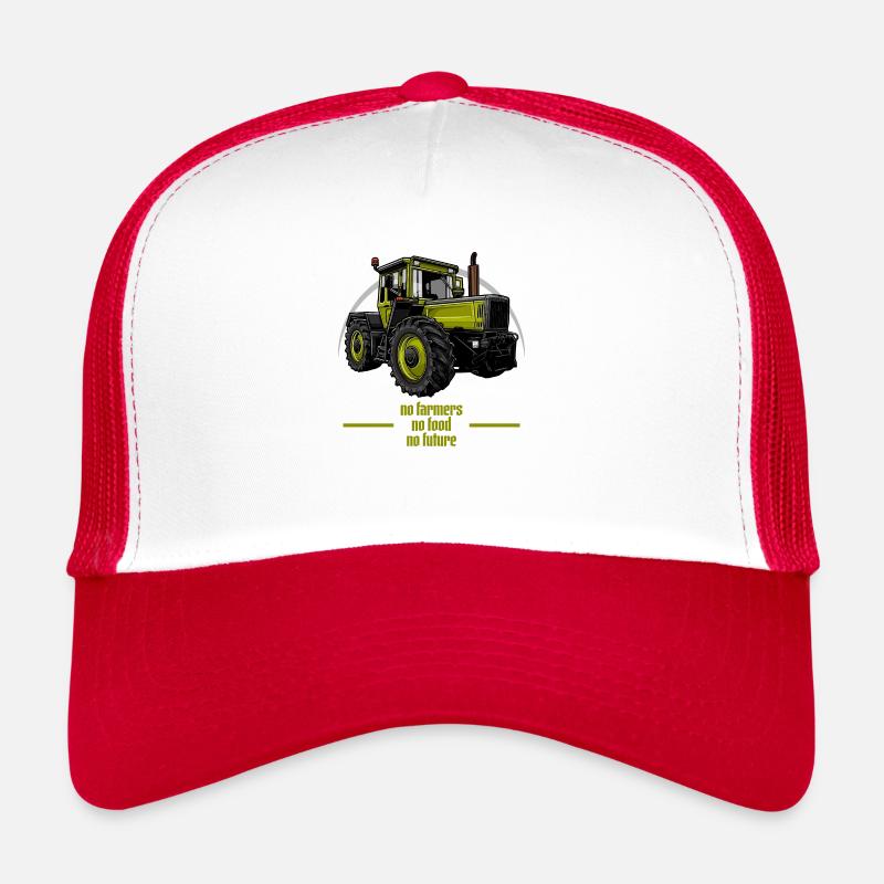 Traktor // Illustration - Trucker Cap - Weiß/Rot