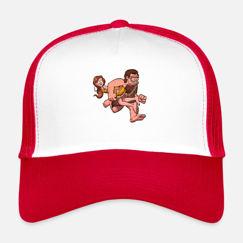 Caveman Kidnapping Cavewoman Trucker Cap