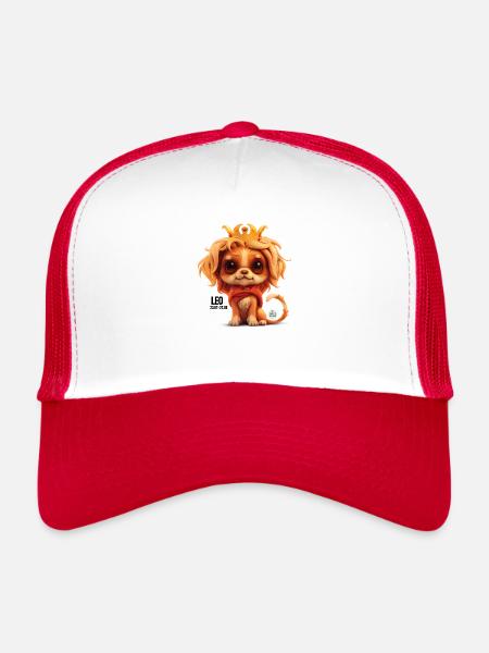Leo Puppy - Trucker Cap - white/red - Front