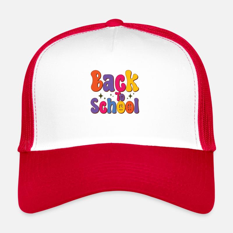 Retour à l’école - Casquette trucker  - blanc/rouge
