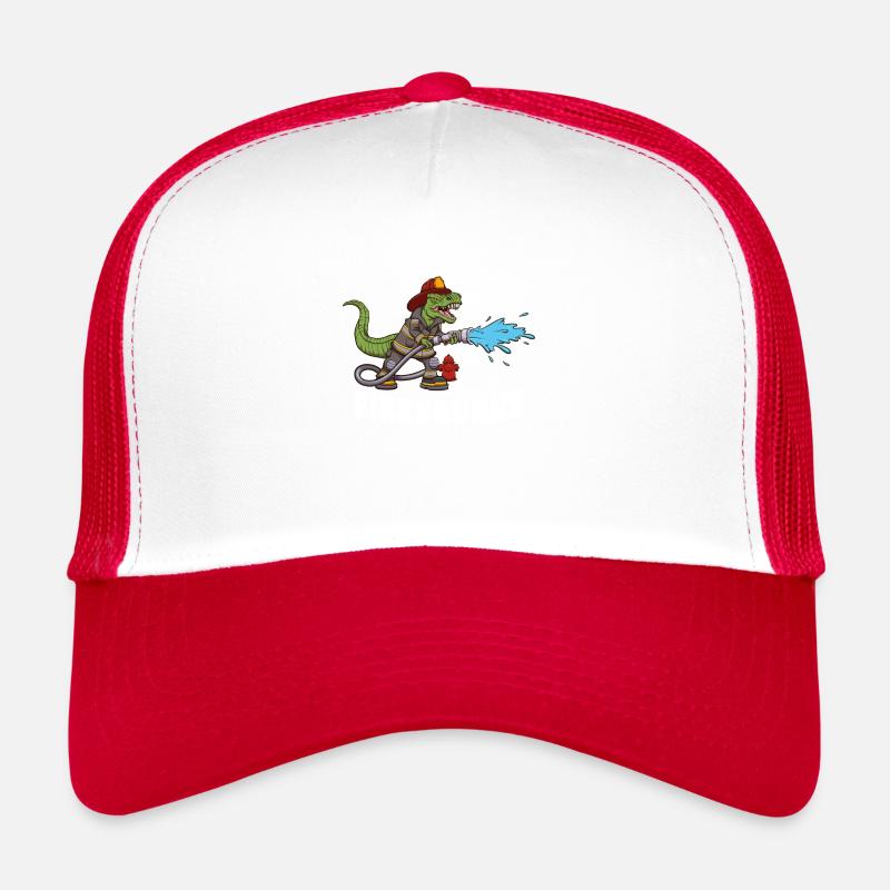Firesaurus Dinosaure Pompier Dessin animé Casquette trucker 