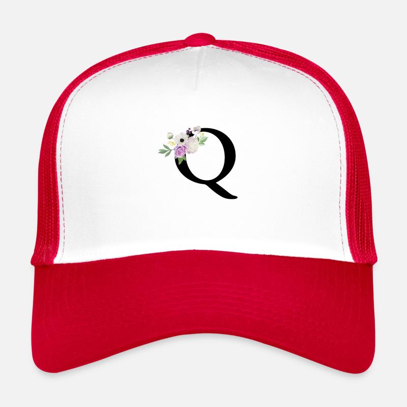 Lettre q floral violet Casquette trucker 