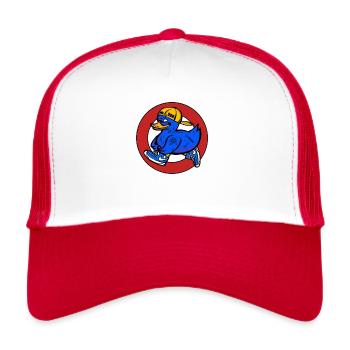 canard coureur - Casquette trucker  - blanc/rouge - Devant