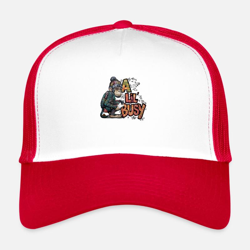 Busy Monkey : Un humour de p’toilette Casquette trucker 