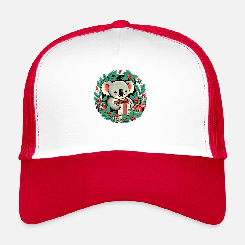 Ours koala de Noël - Casquette trucker  - blanc/rouge