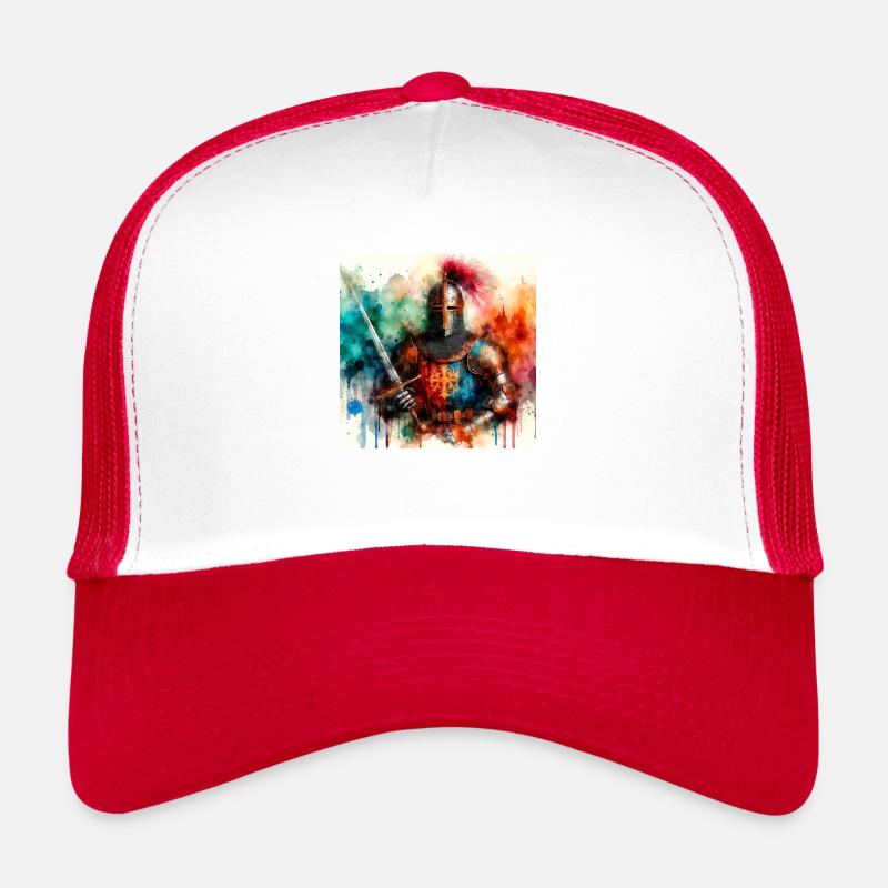 Mittelalterlicher Ritter - Trucker Cap - Weiß/Rot
