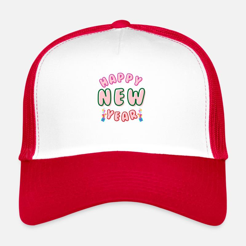 Happy New Year - Trucker Cap - Weiß/Rot