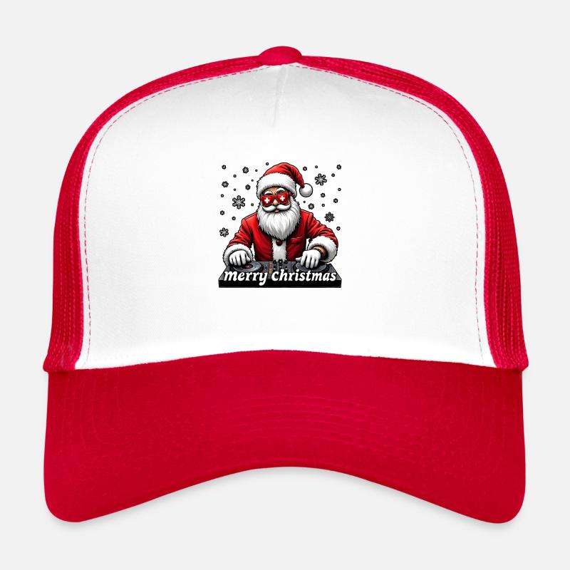 DJ Santa Claus Weihnachtsmann Schweizer Flagge Trucker Cap