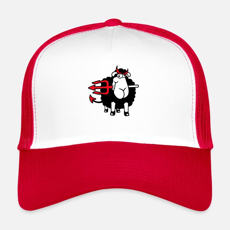 Mouton Diable Satan Enfer Mal Trident Cornes Cool Casquette trucker 