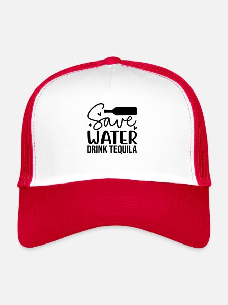 Save water drink tequila - Trucker Cap - white/red - Front