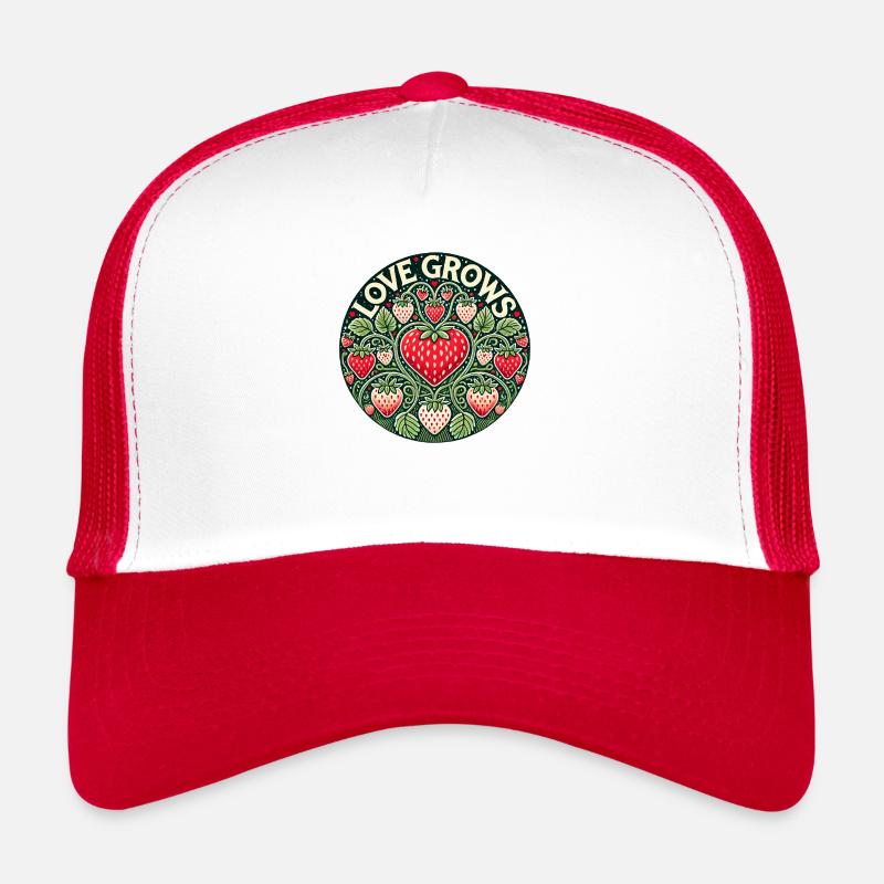 Liebe baut Erdbeere an Trucker Cap