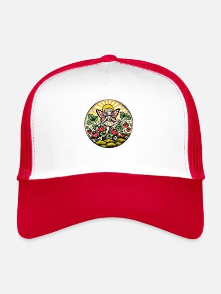 Fée Fée Fraise - Casquette trucker  - blanc/rouge - Devant