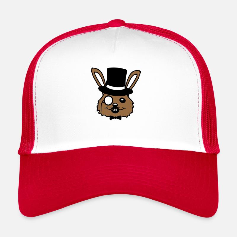 Sir Hase Monokel Brille Bart Zylinder Hut Mr. Herr Trucker Cap