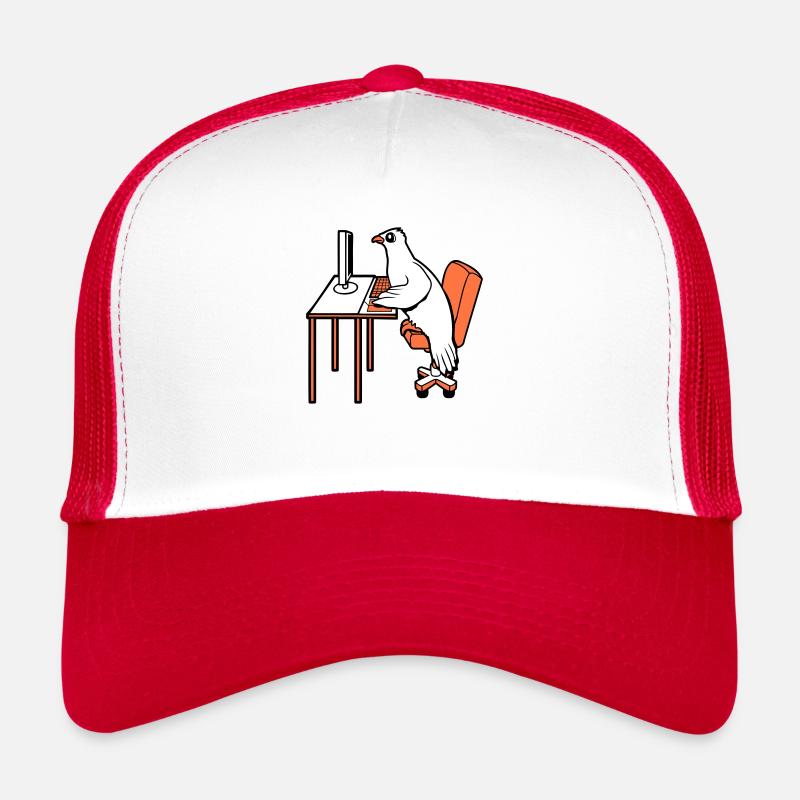 Pigeon Works Office Computer Keyboard Mouse Gamer Trucker Cap
