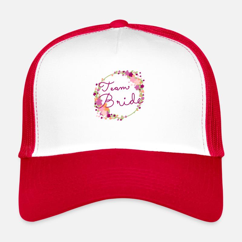 Team Bride /Team Braut - Trucker Cap - Weiß/Rot