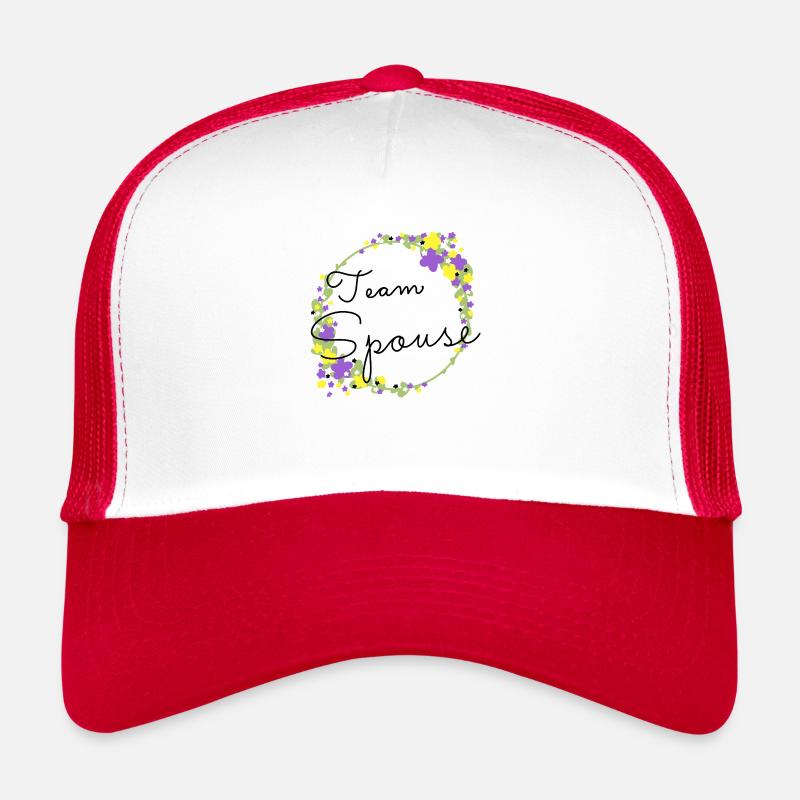 Team Spouse non binary/Team Verfiancé non binary - Casquette trucker  - blanc/rouge