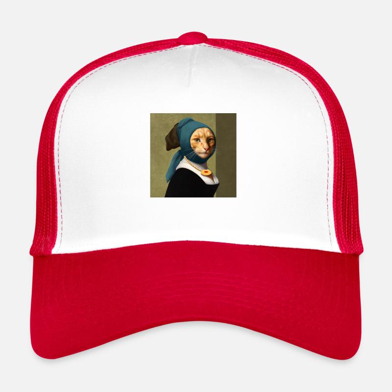 Gemälde einer Katze im Vermeer Stil Trucker Cap