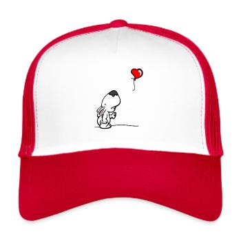 Bull Terrier Bank sagen - Trucker Cap - Weiß/Rot - Vorne