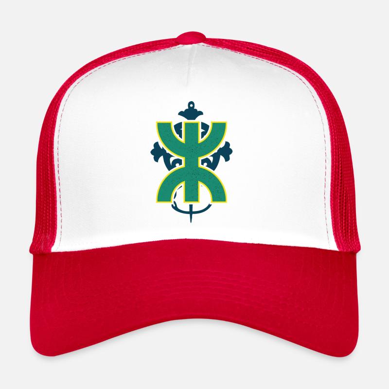 Z Imazighen artwork - Casquette trucker  - blanc/rouge