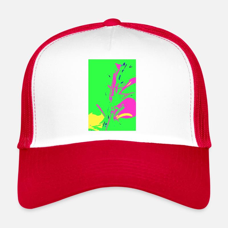 Gras in Pop Art - Trucker Cap - Weiß/Rot