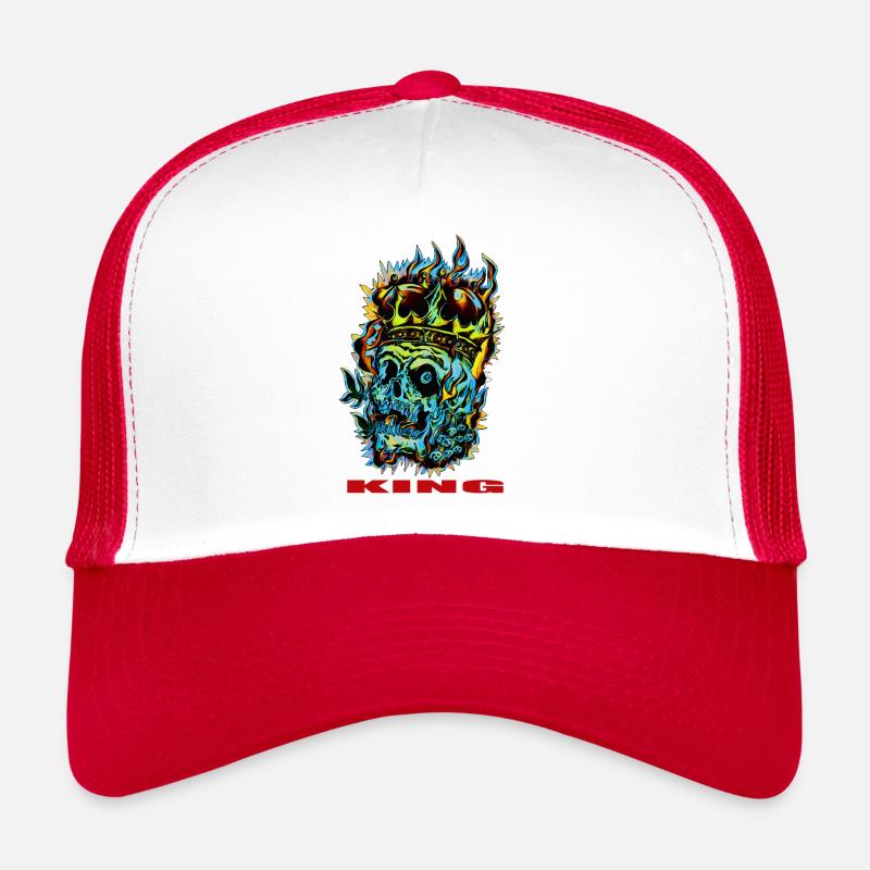 KING - Trucker Cap - Weiß/Rot