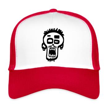 Scream illustration - Trucker Cap - white/red - Front