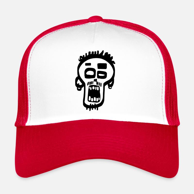 Scream illustration - Trucker Cap - white/red