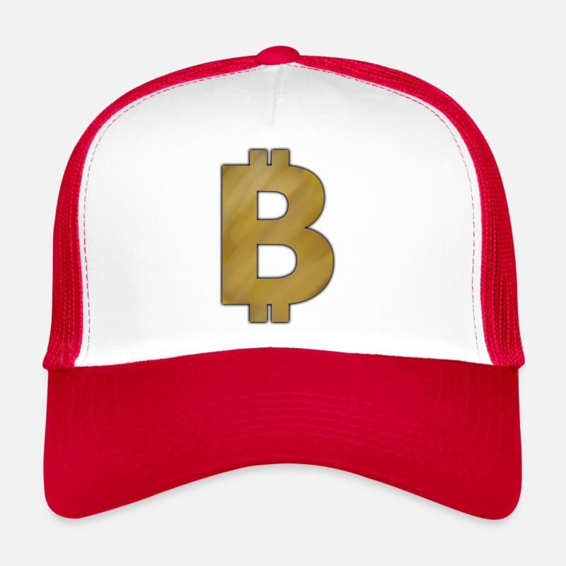 Bitcoin BTC - Trucker Cap - Weiß/Rot