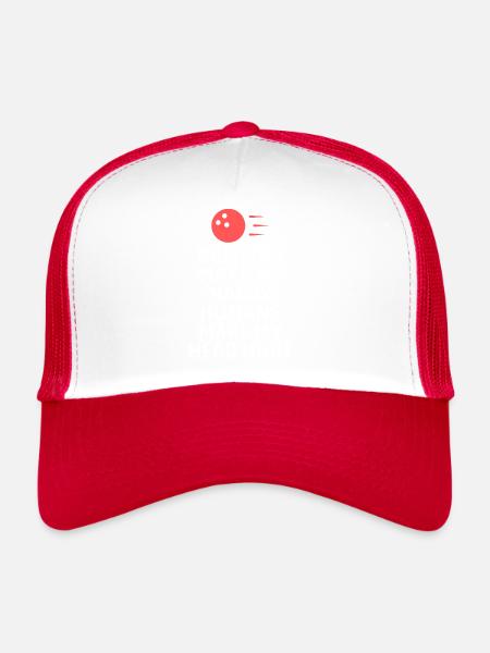 Bowling Dictons Bowling Bowler Skittles Cadeau - Casquette trucker  - blanc/rouge - Devant
