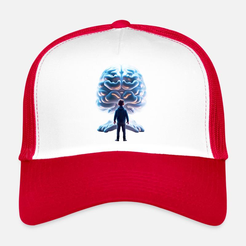 The Brain - Trucker Cap - Weiß/Rot