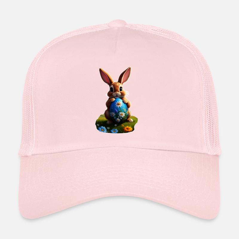 Easter Bunny with Egg, Oval Trucker Cap