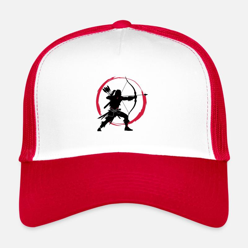 Focus du chasseur - Casquette trucker  - blanc/rouge