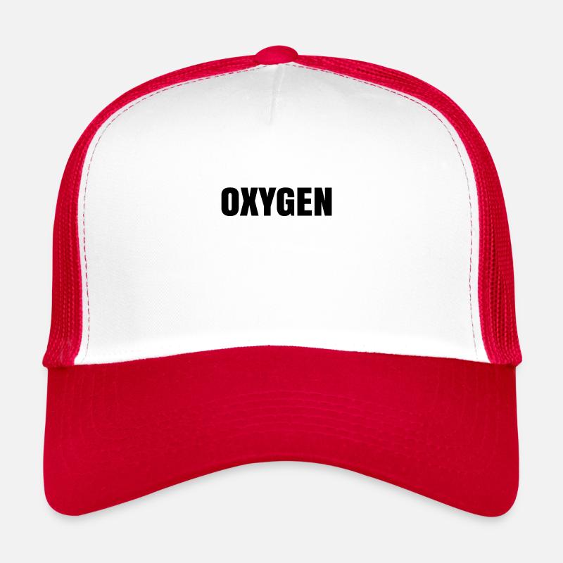 Oxygène - Casquette trucker  - blanc/rouge