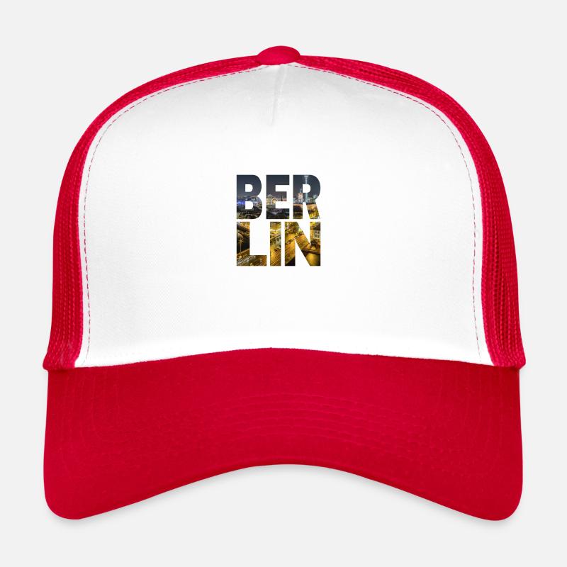 Berlin bei Nacht - Trucker Cap - Weiß/Rot