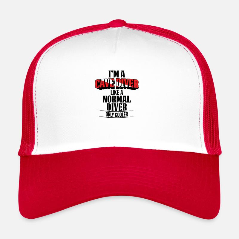 HÖHLENTAUCHER KÜHLER ALS NORMALER TAUCHER - Trucker Cap - Weiß/Rot